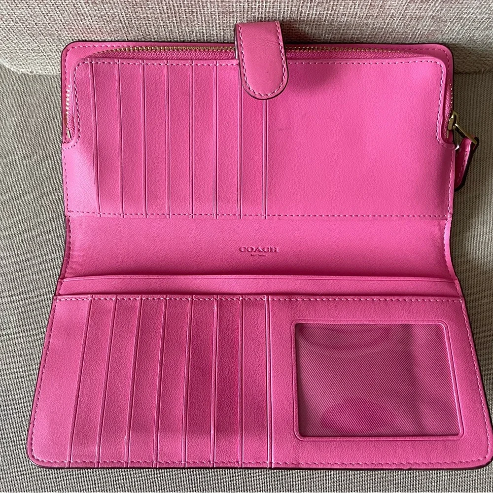 Coach Vibrant Pink Women's Wallet - Picture 4 of 10